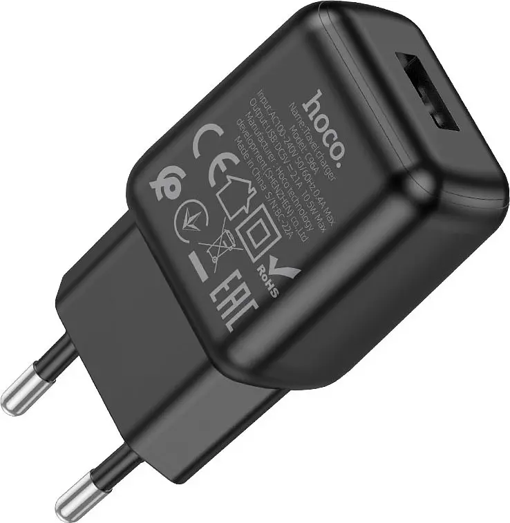 Сетевое зарядное устройство Hoco C96A 1USB Black [765963] [76659] - фото 2