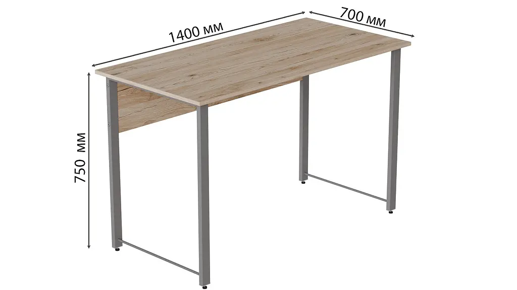 Компьютерный стол Ferrum-decor Курт 75x140x70 серый ДСП Дуб Сан-Марино 32мм (FRD-101885) - фото 3