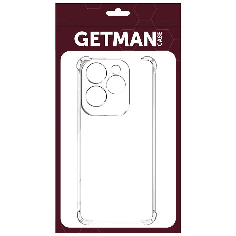 TPU чохол GETMAN Ease logo посилені кути Full Camera для Infinix Hot 40i / Spark Go 2024 / Spark 20 Безбарвний (прозорий) - фото 4