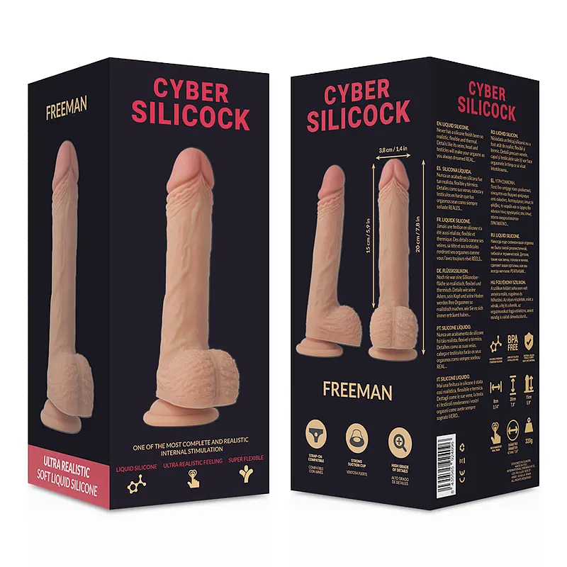 Фалоімітатор на присосці Freeman, 20 см, Cyber Silicock - фото 4