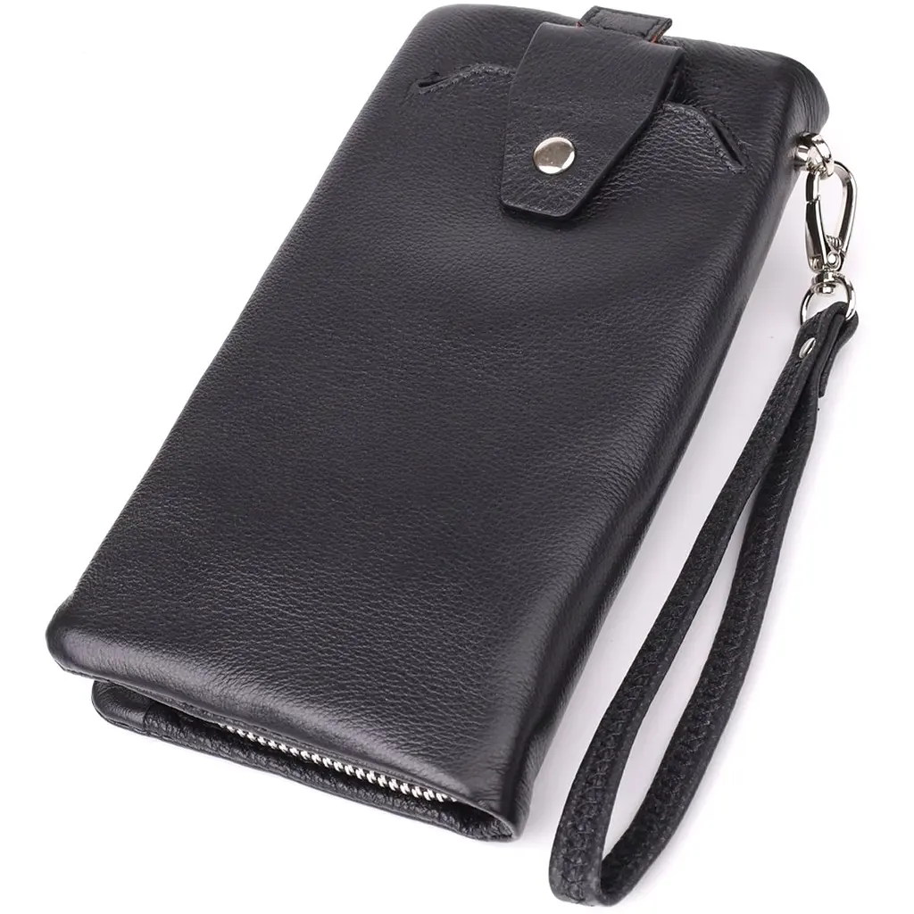 Жіночий шкіряний гаманець-клатч із відділенням під телефон ST Leather 23101 чорний - фото 2
