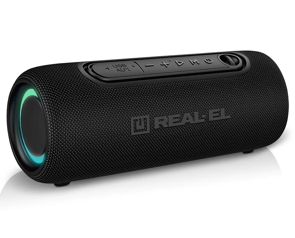 Портативная колонка REAL-EL RX715 10W Bluetooth TWS, RGB, Black - фото 2