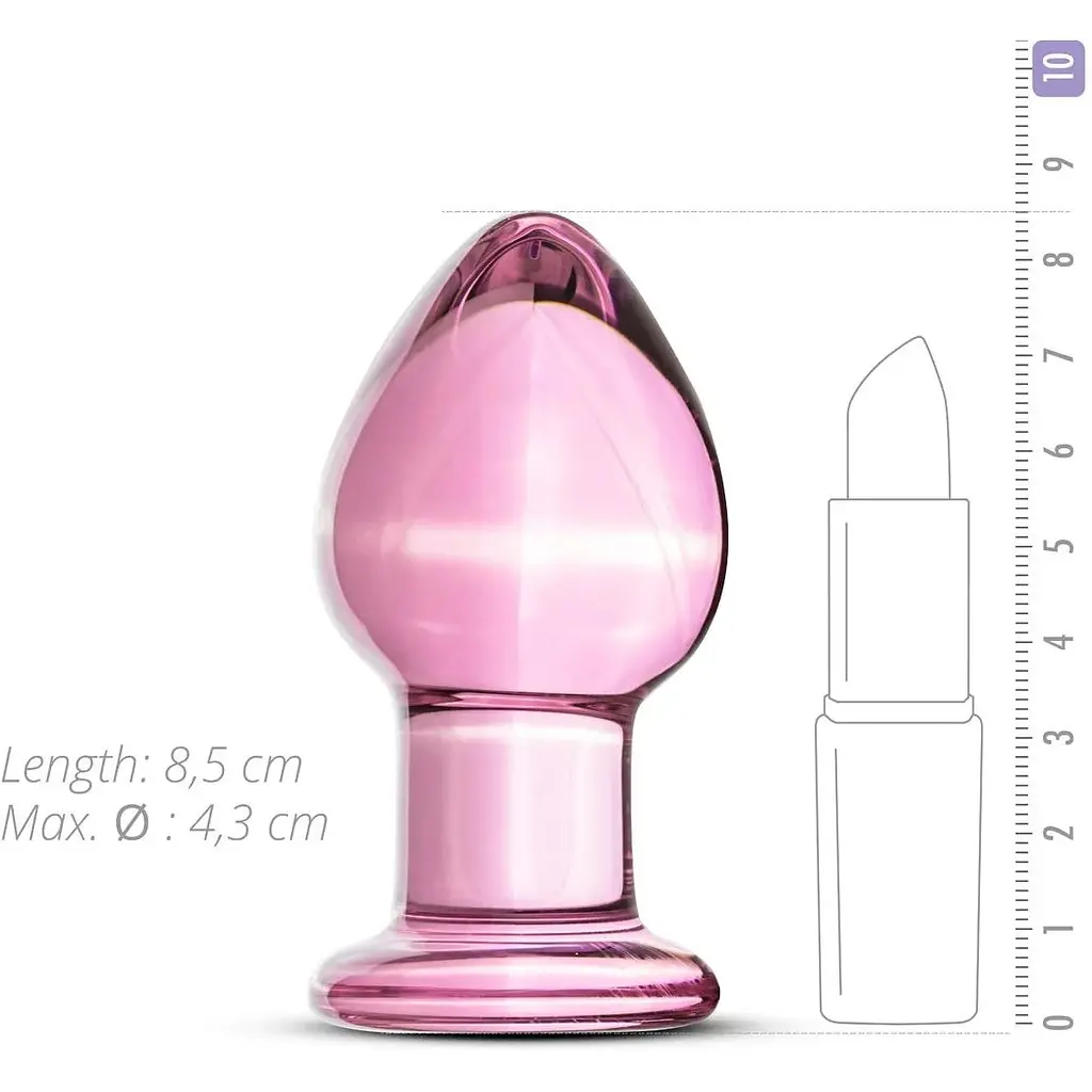 Розовая анальная пробка из стекла Gildo Pink Glass ButtPlug - фото 3