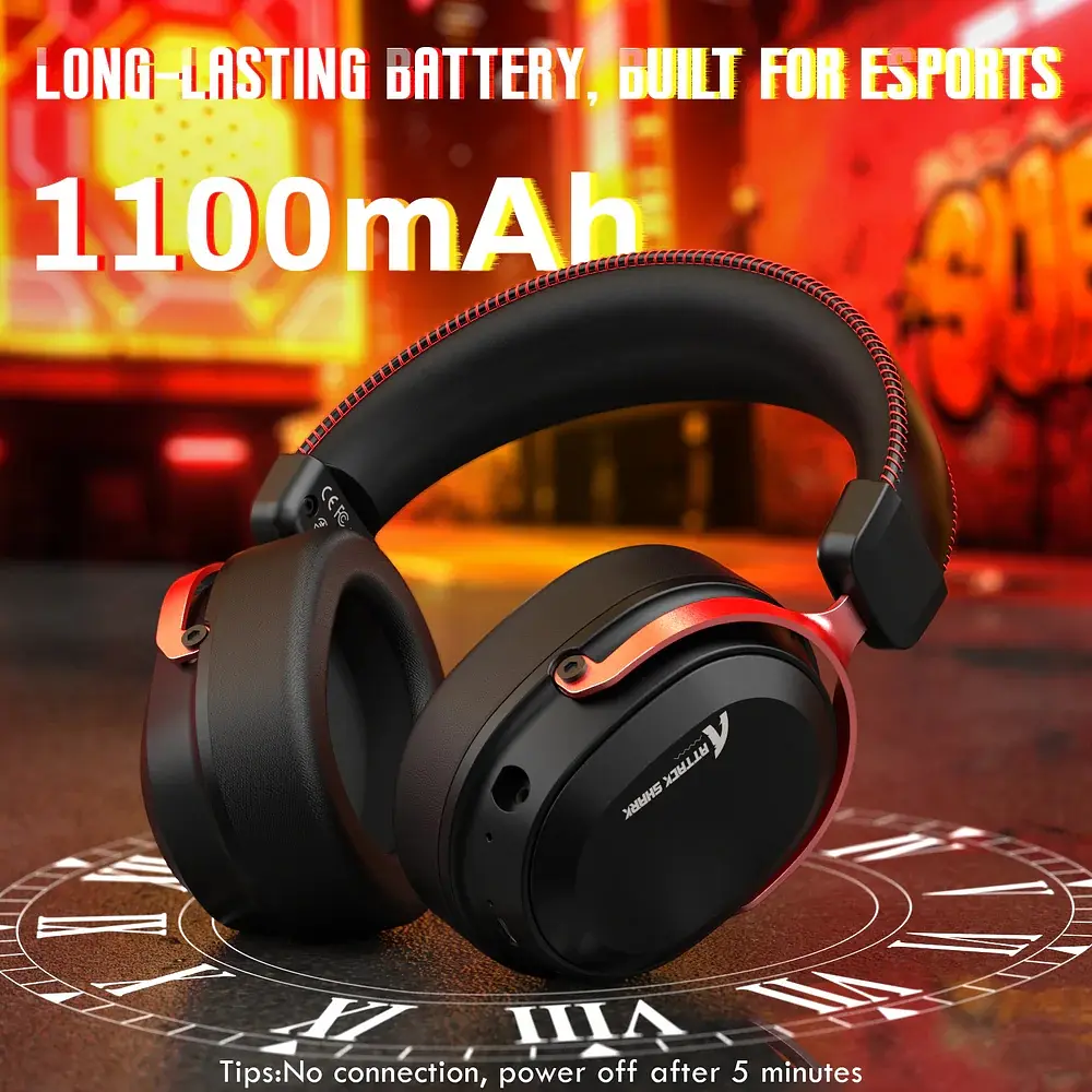 Ігрова гарнітура Attack Shark L30PRO Wireless,2.4GHz/Bluetooth/3.5mm AUX/AUX-to-Type-C,Black and Red - фото 3
