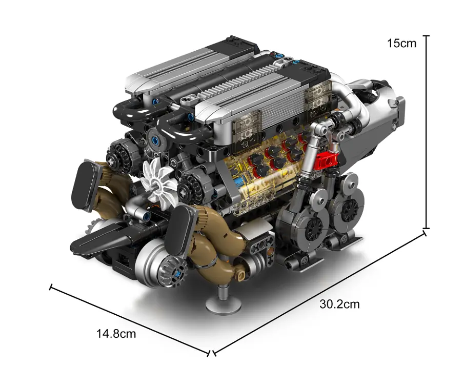 Конструктор двигун W16 від Mould King TECHNIC шестициліндровий для дітей та дорослих, 952 деталей - фото 3