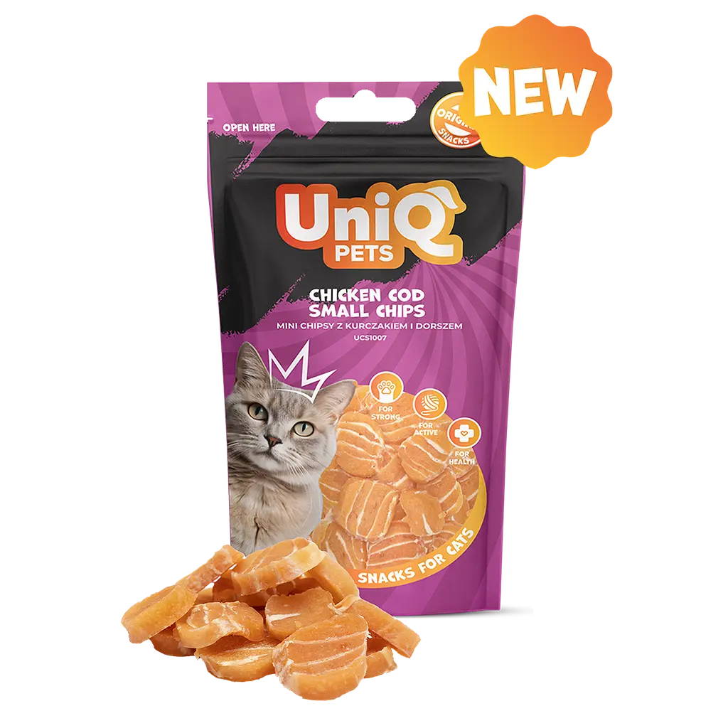 Ласощі для котів Uniq PETS CAT SNACKS MIMI Міні чіпси з курки та тріски, 50 г - фото 2
