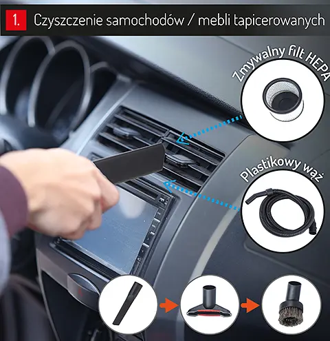 Промисловий пилосос Camry CR 7045 Prof 25 л з розеткою для інструментів - фото 8