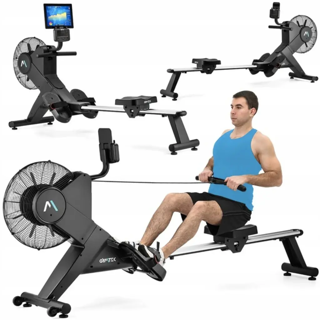 Гребний тренажер Gymtek XR2000 електромагнітний з аеродинамічним навантаженням чорний - фото 11
