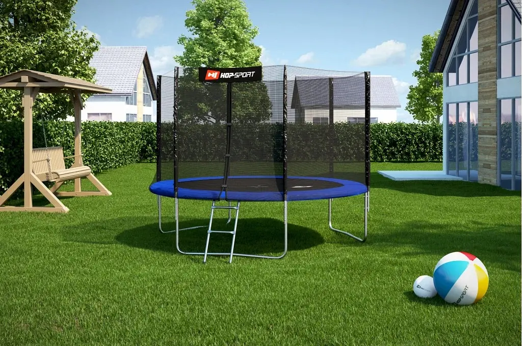 Батут Hop-Sport 10ft с наружной сеткой 305 см синий - фото 13