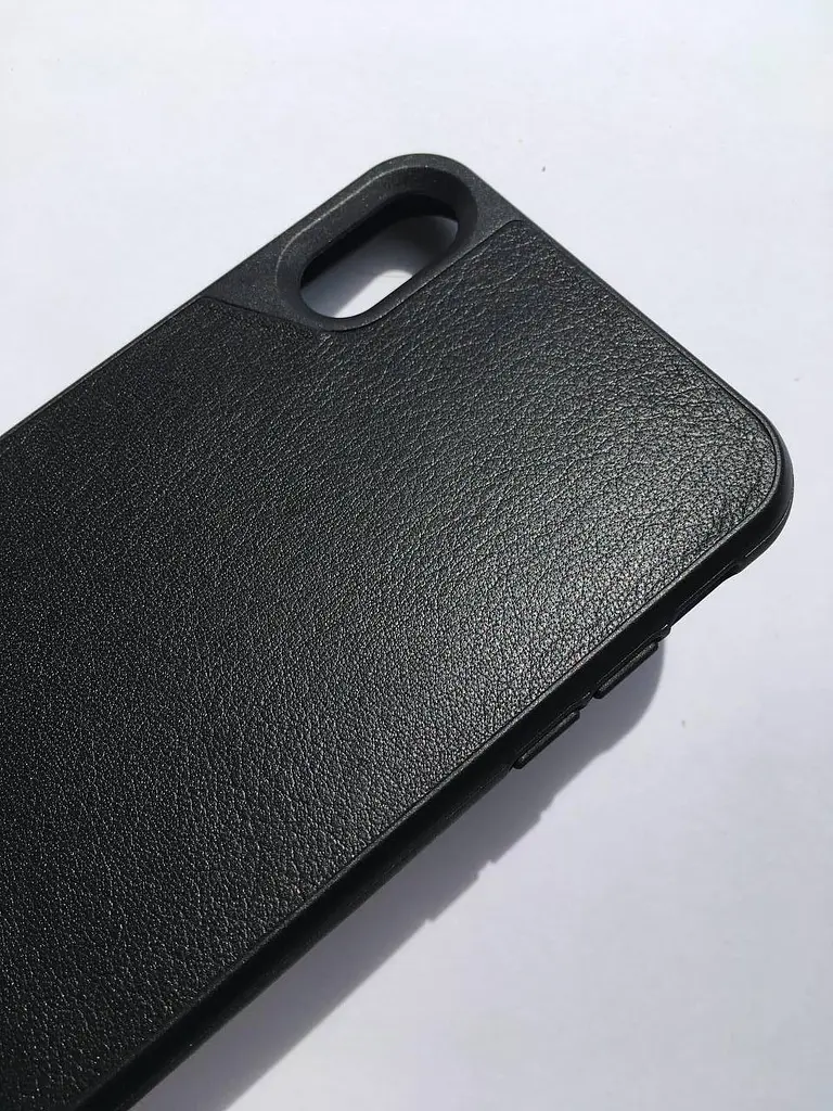 Оригинальный противоударный кожаный чехол для Apple iPhone XS MAX MOUS Leather Case Black - фото 9