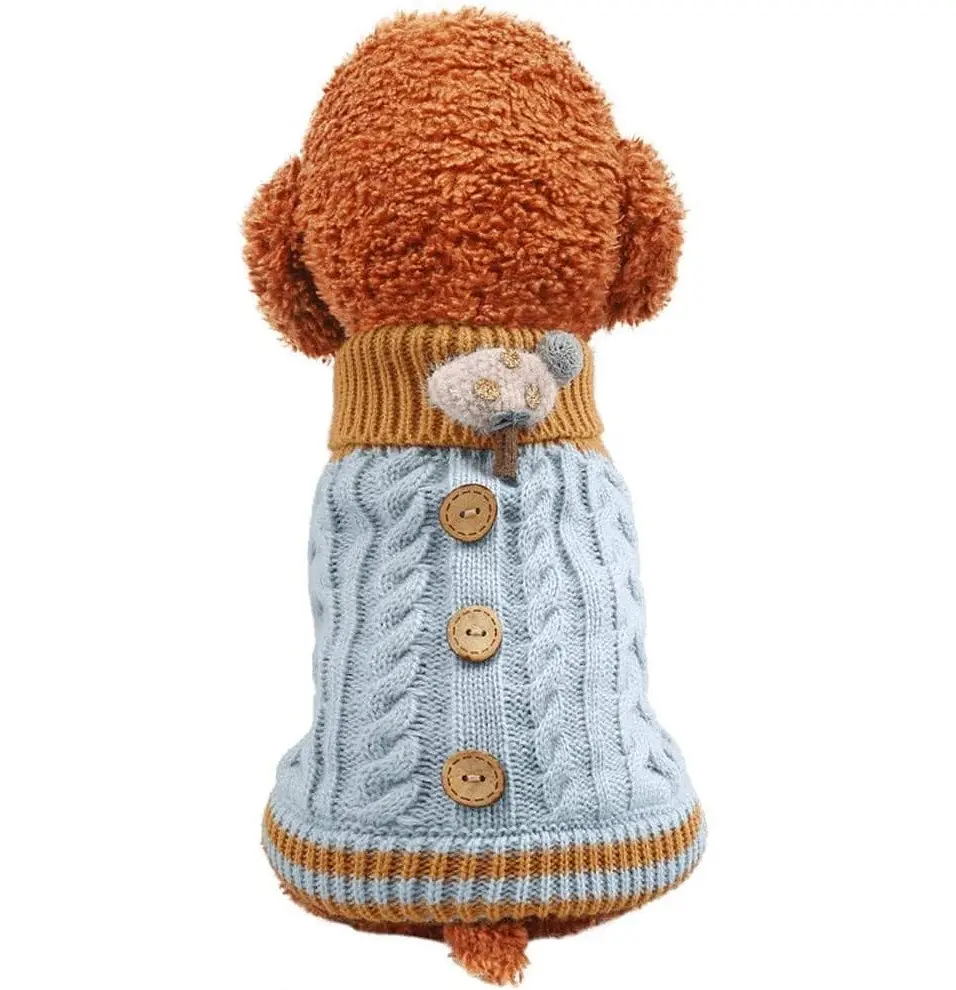 В'язаний светр Derby Classic Dog Winter Sweater Blue для собак, котів і цуценят, XL Блакитний - фото 4