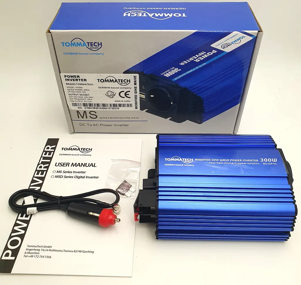 Автоінвертор-перетворювач напруги 12 V-220 V 300 Вт 12 V-220 V 300 W 2 USB Power Inverter Tommatech MS300 - фото 8