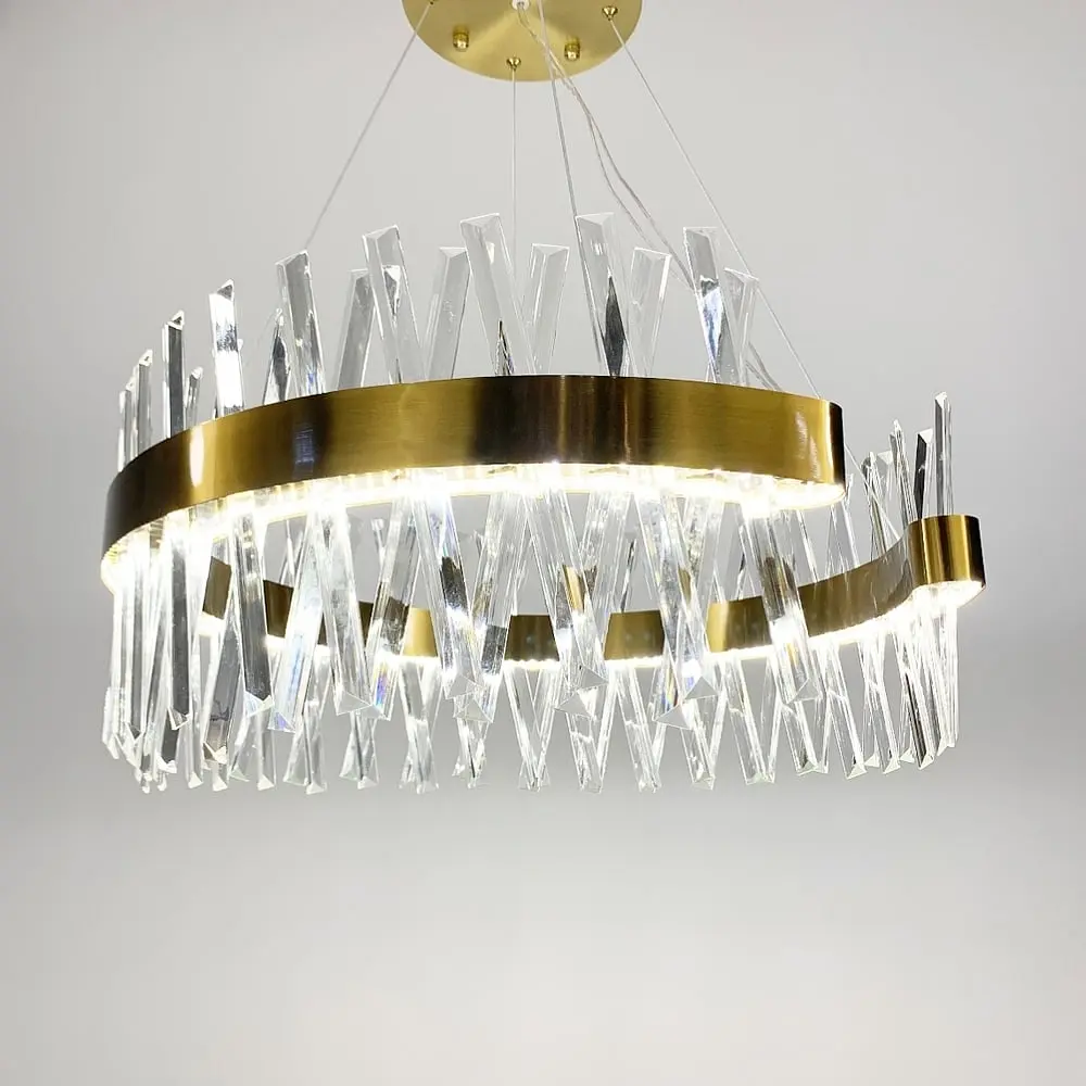 Дизайнерская люстра с кристаллообразными палочками Ø 80 см | Ст. 7006-800C | Line F - фото 5