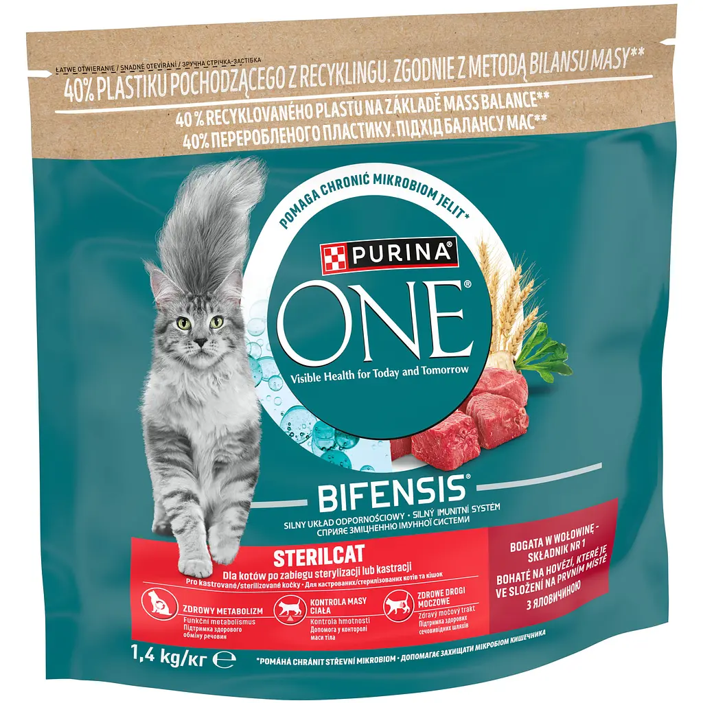 Сухий корм Purina One Sterilcat комплекс Bifensis з яловичиною для дорослих стерилізованих котів 1.4 кг - фото 2