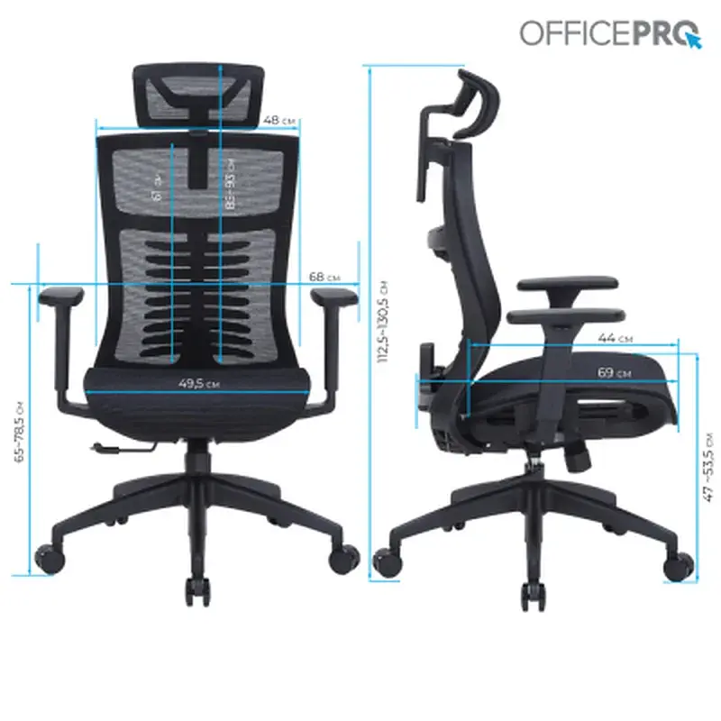 Офісне крісло OfficePro Balance OC620-B-B-B (OC620-B-B-B) - фото 8