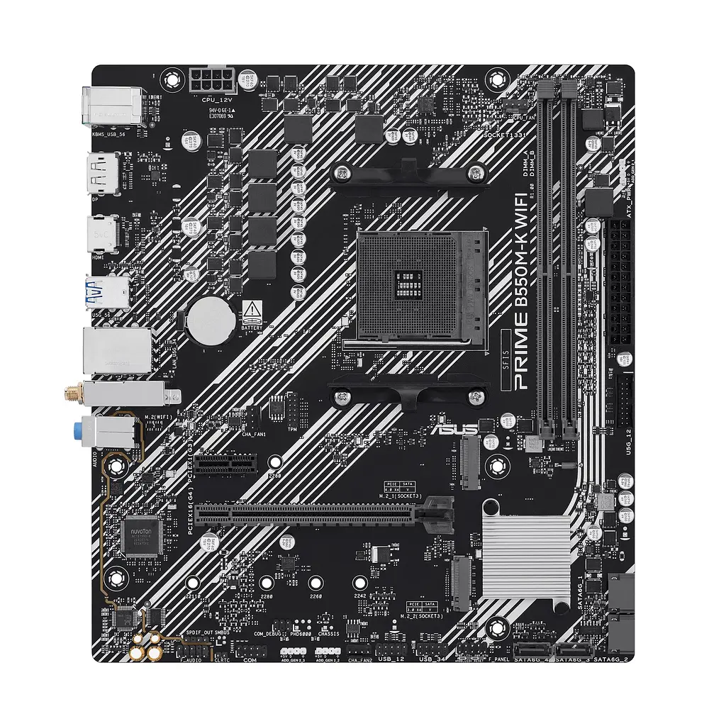 Материнська плата Asus Prime B550M-K WiFi Socket AM4 - фото 2