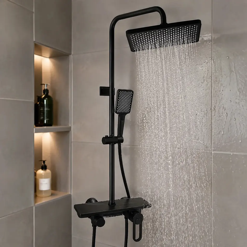 Змішувач для ванної кімнати Shower Set AND YLN16001H • Душова система з верхнім душем, ручною лійкою та стійкою - фото 4