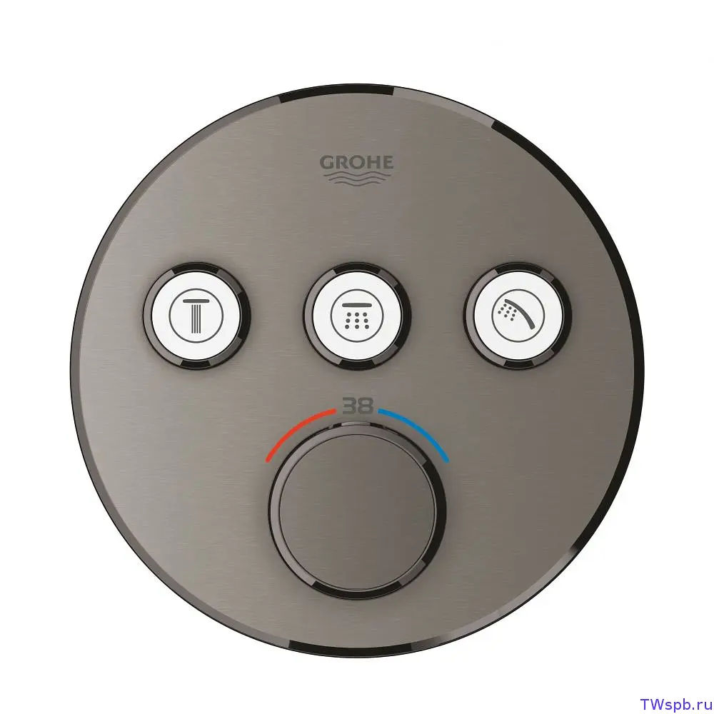 Термостат для вбудовуваного монтажу на 3 виходи Grohe Grohtherm SmartControl 29121AL0, Графит - фото 2