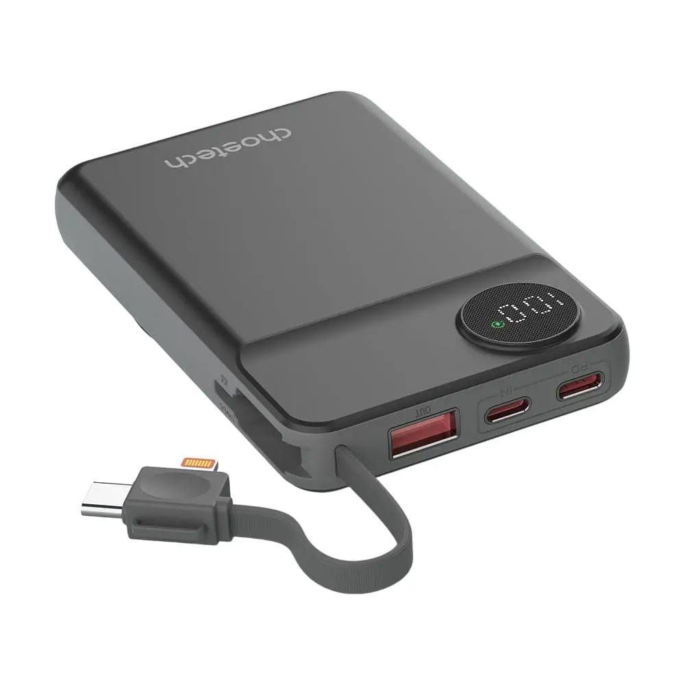 Повербанк 10000mAh Choetech B695 Black QC3.0 PD3.0 бездротова зарядка смартфонів та Apple Watch (43-00131) - фото 3