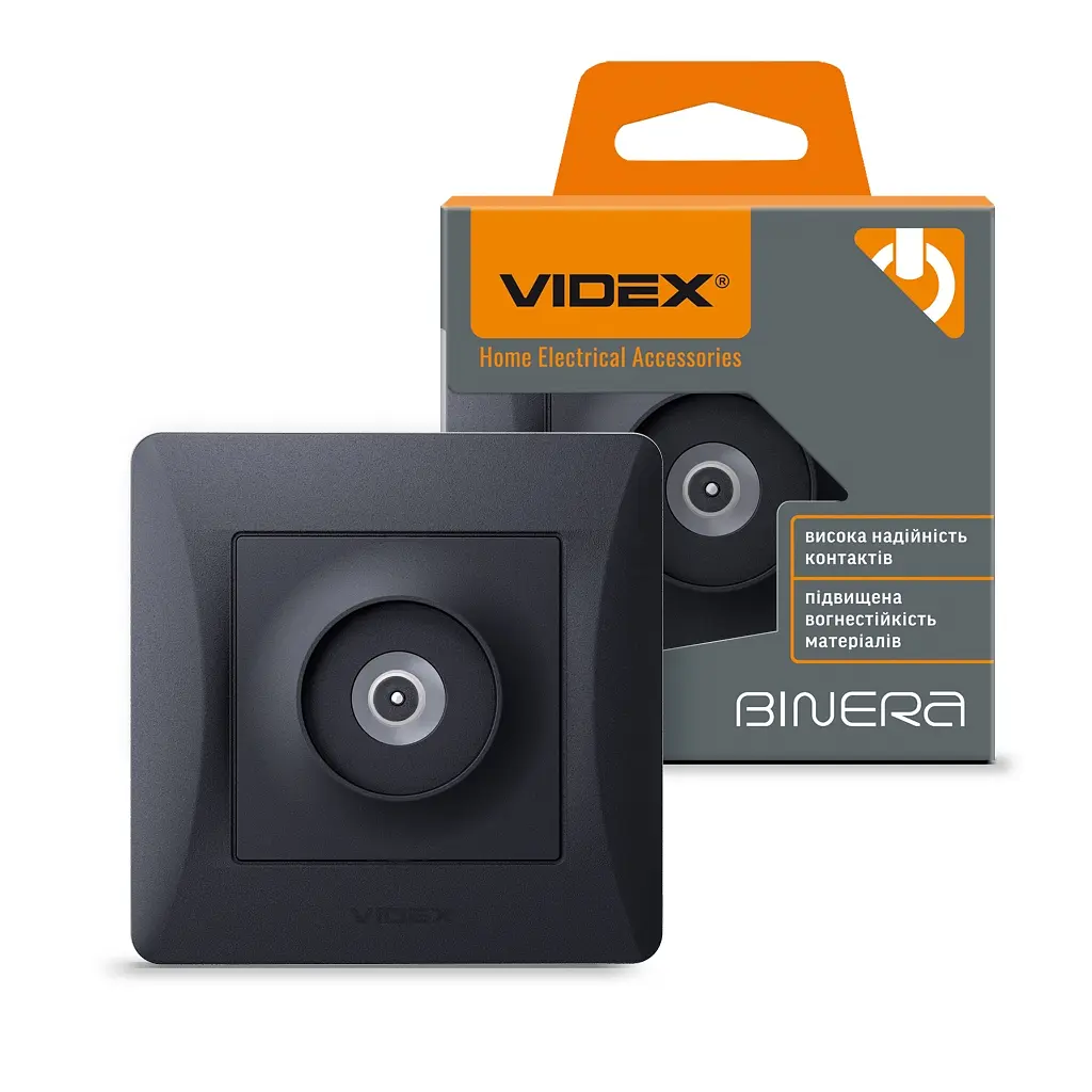 ТВ розетка Videx BINERA TV одинарна телевізійна чорні (VF-BNSK1TVME-BG) - фото 4