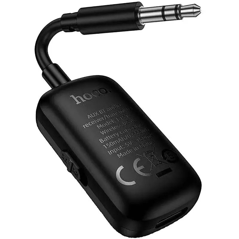 Bluetooth аудіо ресивер/трансмітер Hoco E 151 Graceful (AUX 3.5 mm) Black - фото 3