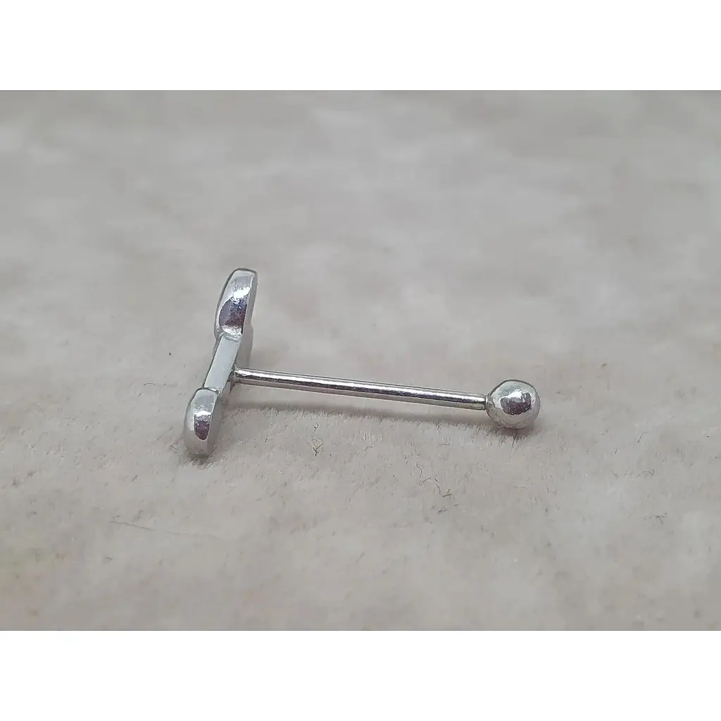 Срібна сережка для пірсингу язика Ірій. 6040 - фото 4