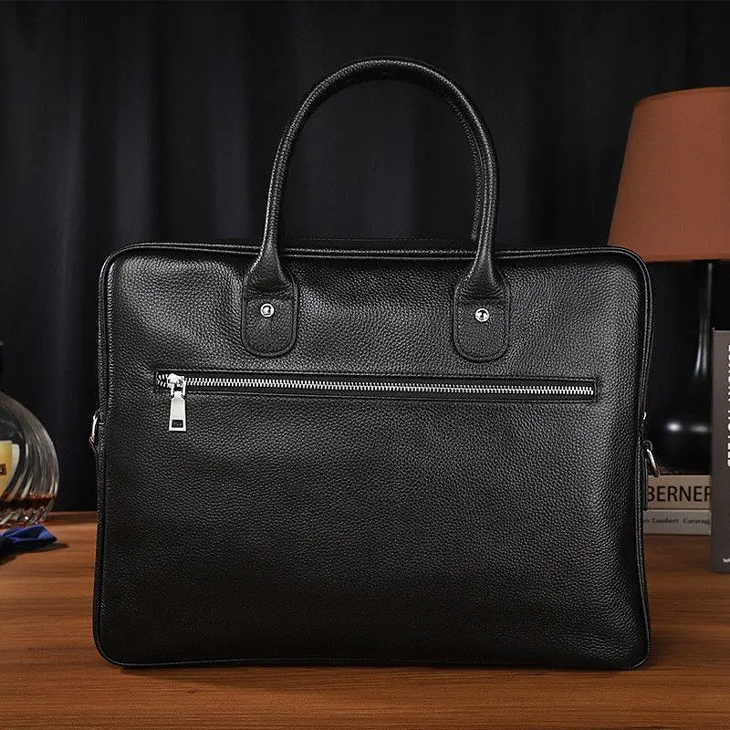 Шкіряна чоловіча сумка-портфель для ноутбука Tiding Bag M364A чорна - фото 8