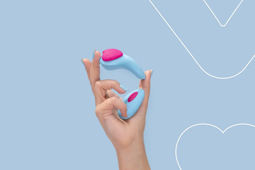 Вібратор у трусики FairyGasm HeartGem blue, на магніті, пульт ДК - фото 9