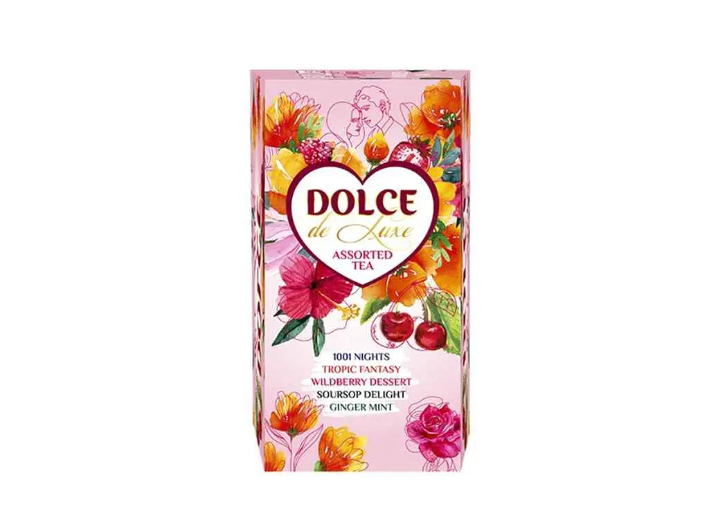 Чай пакетований чорний фруктовий та трав'яний DOLCE DE LUXE 2 г "ASSORTED" асорті (конверт) 25 пакетиків