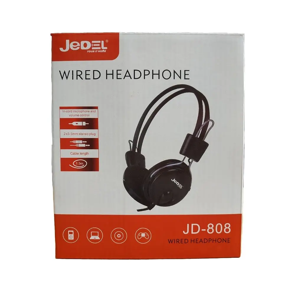 Наушники накладные Jedel 808 Jack 3.5 черный - фото 4