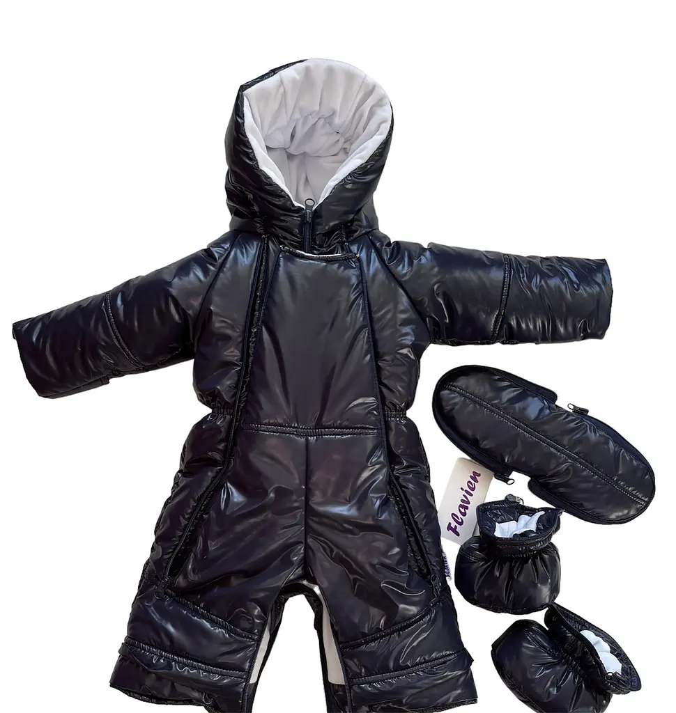 Теплий дитячий комбінезон - трансформер для хлопчика зріст 62-68 см (3 - 6 місяців) Flavien Синій - фото 4