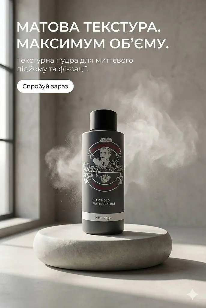 Пудра для волосся Dapper Dan ультраматова текстуруюча Ultra Matte Texture Powder 20 г (DDP20) - фото 2