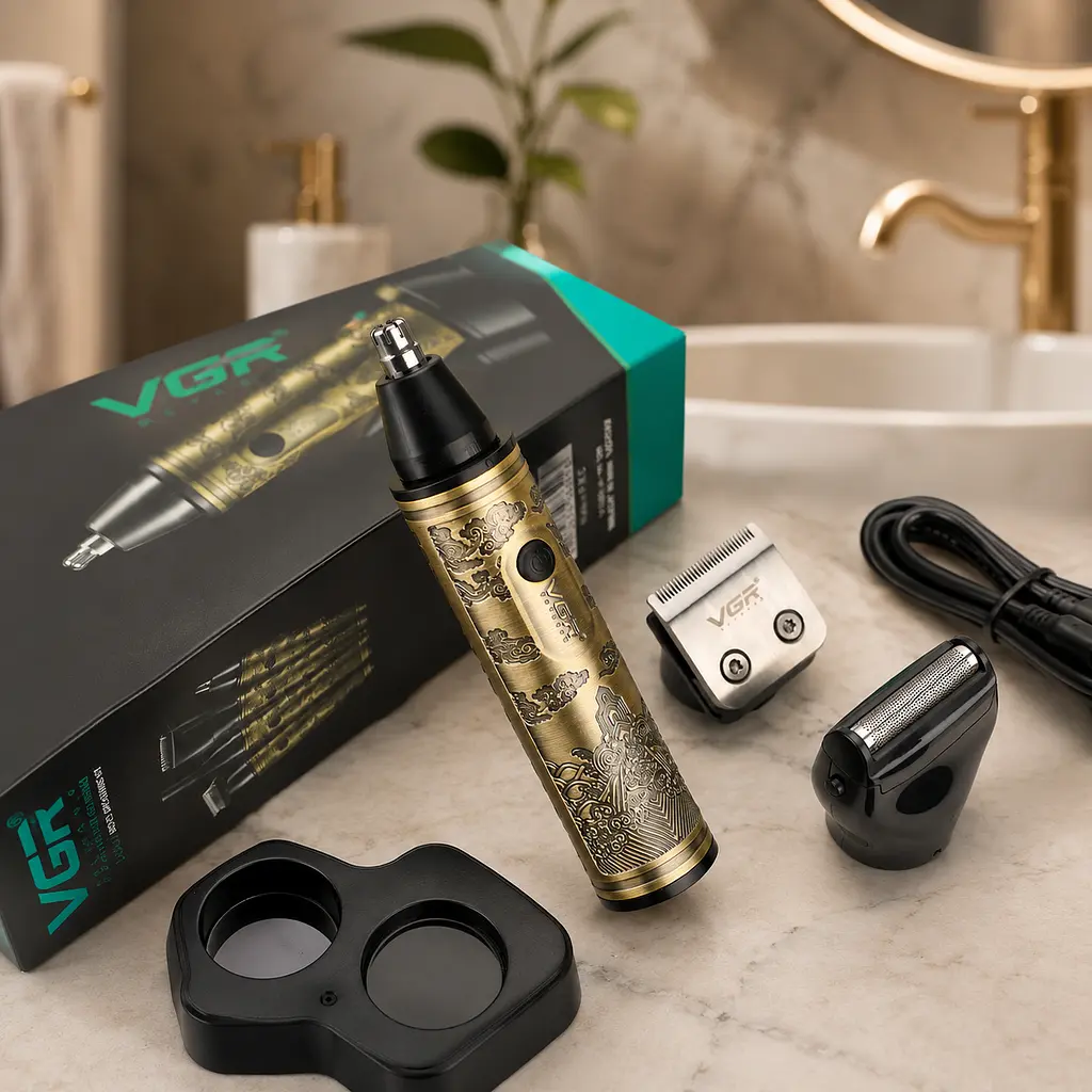 Тример VGR V 621 Gold / Тример акумуляторний 4 в 1 / Тример для стрижки 4 насадки - фото 4