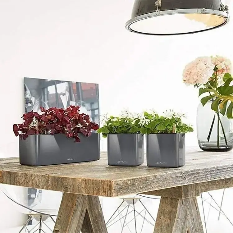 Вазон Lechuza Cube Glossy Triple 40х14х14 см антрацит (13671) - фото 7