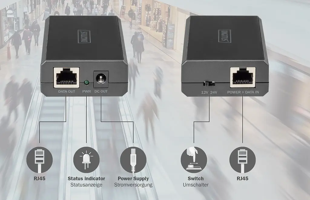 Digitus Розгалужувач DIGITUS Gigabit Ethernet PoE splitter, 51W - фото 8