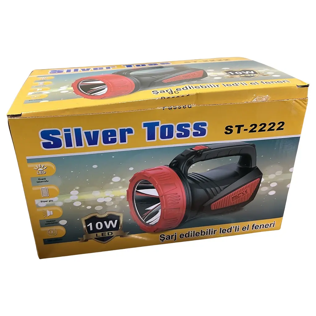 Аккумуляторный светодиодный переносной фонарь-прожектор Silver Toss ST-2222 с ручкой 10 Вт Красный 88233 - фото 3