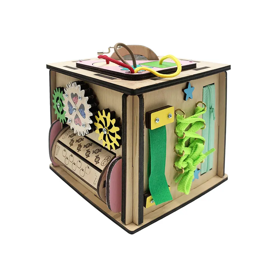 Развивающая игрушка Бизикуб Temple Group TG774136 15х15х15 см Натуральный - фото 2