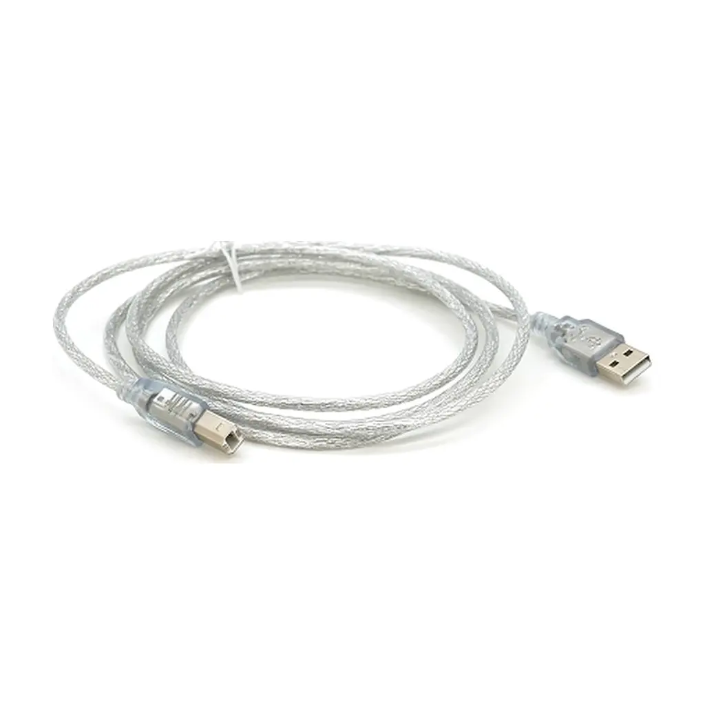Кабель для принтера USB 2.0 AM/BM 1.8m transparent Voltronic (YT-AM/BM-1.8T) - фото 2