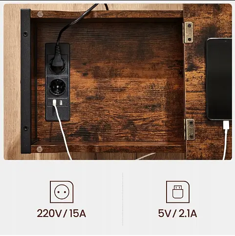 Журнальний столик Leobert Olmi USB вхід + розетка в стилі Loft - фото 7