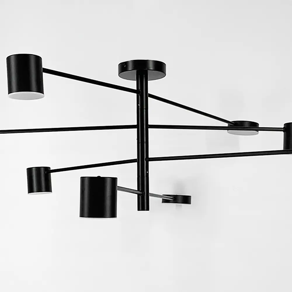 Современная черная LED люстра FLEA с рожками, регулируемыми по оси Line.F DE 31/8 BK - фото 18