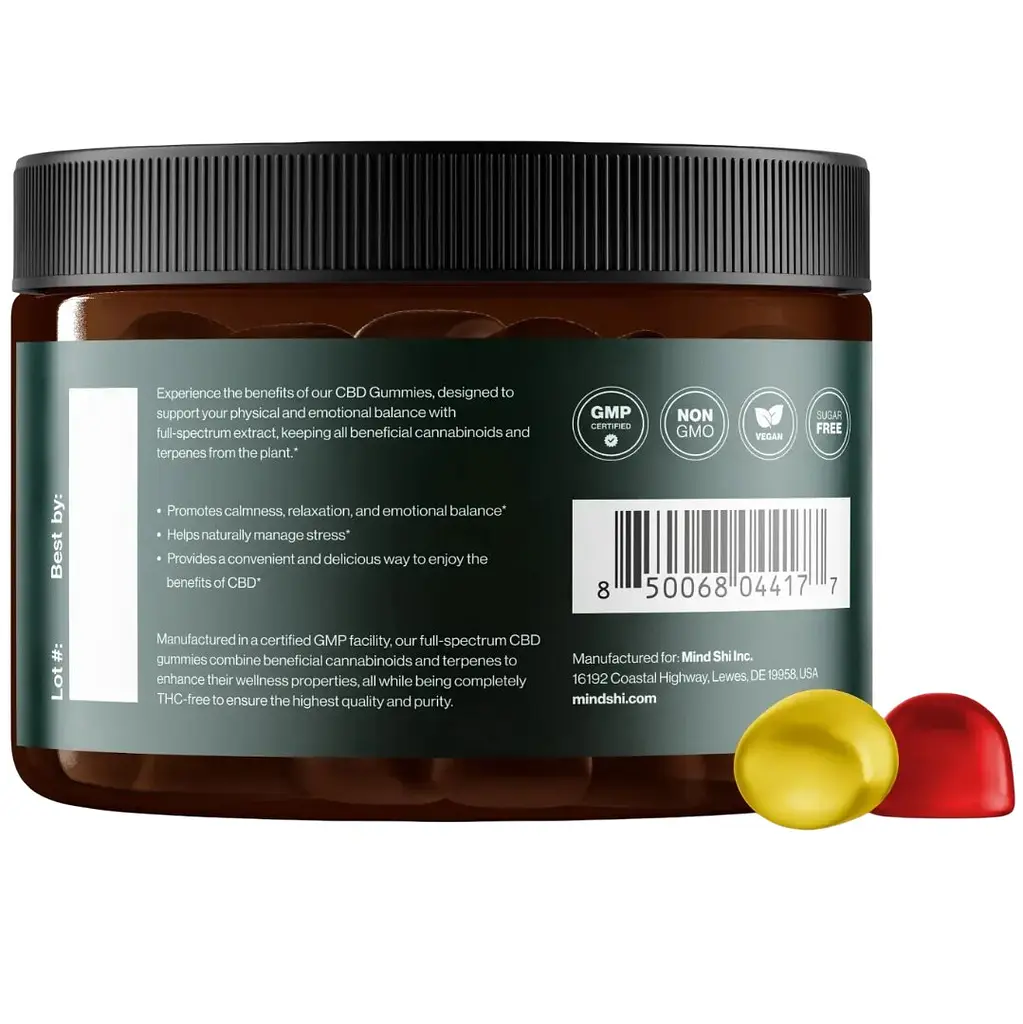 Канабідіол Mind Shi CBD Gummies Full Spectrum 750 мг Cherry & Banana 30 жувальних цукерок - фото 3