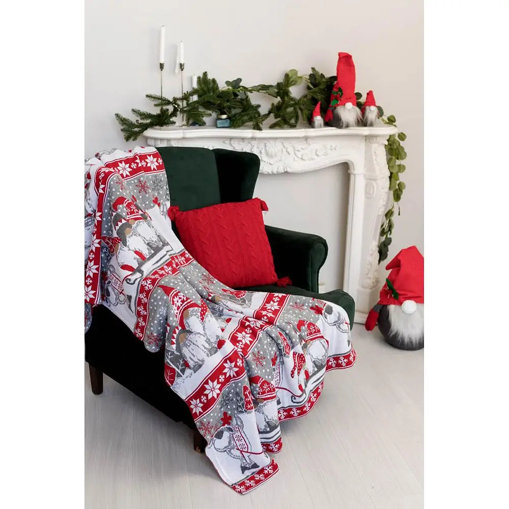 Плед в'язаний Прованс Веселі гноми 130х170 см сірий (37494) - фото 4