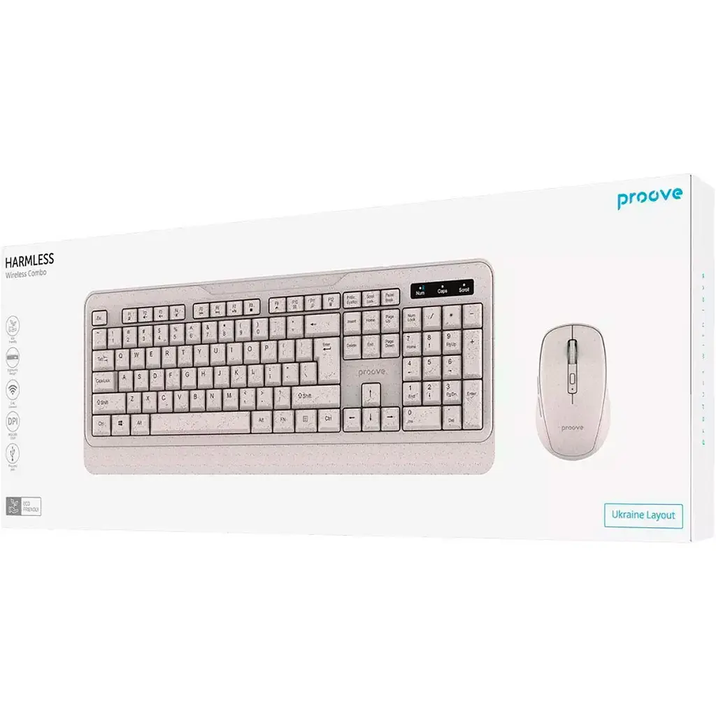 Комплект (клавиатура + мышь) Proove Harmless Beige (KMHR00003002) [118670] - фото 7