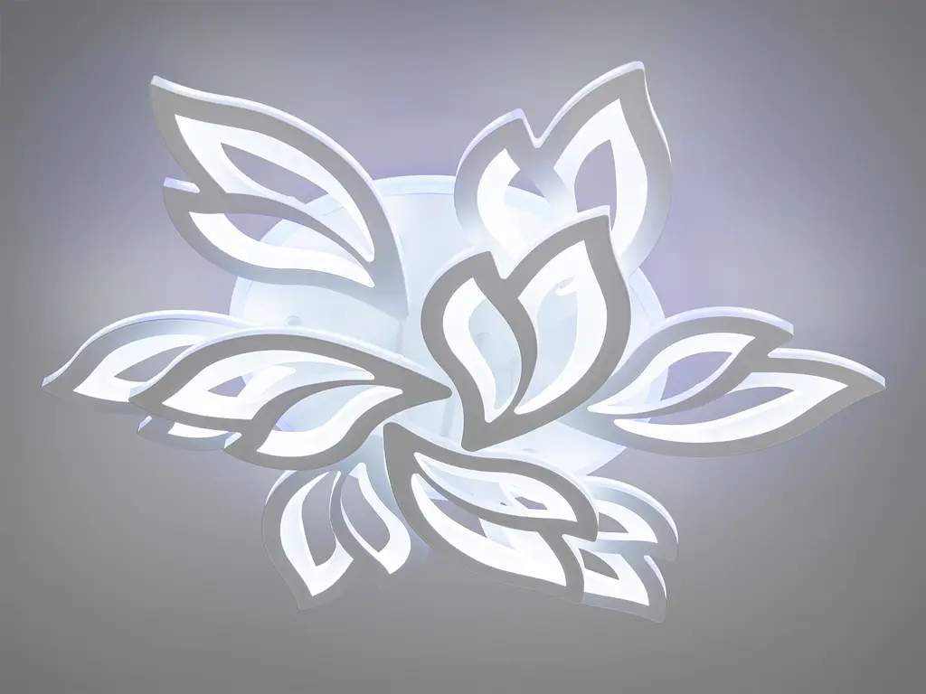 Белая потолочная Led люстра с пультом, диммером, LED подсветкой, 140W. - фото 3