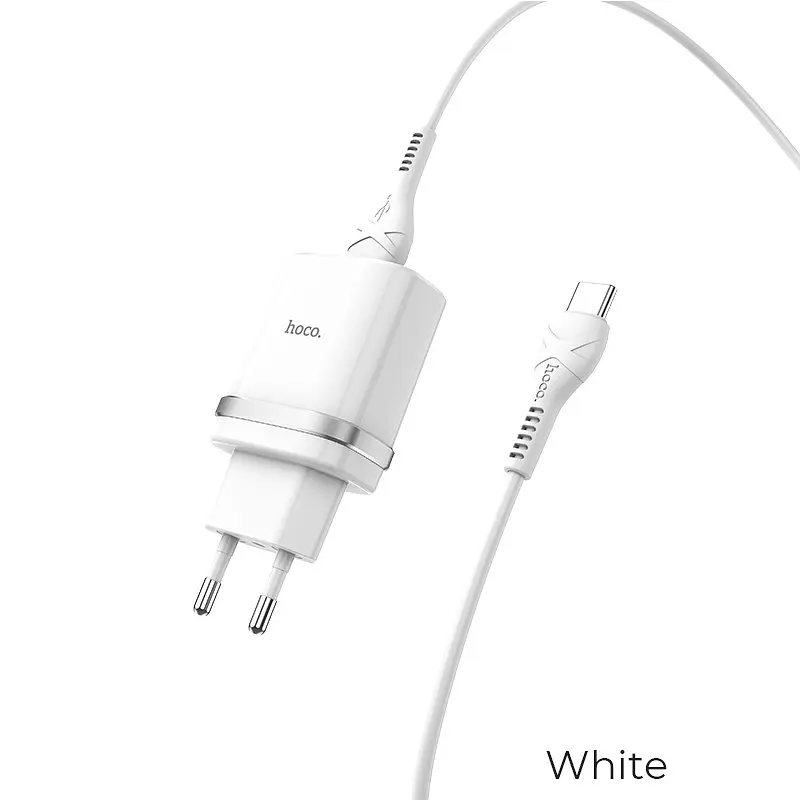 Адаптер мережевий Hoco Type-C Cable Smart FCP / AFC C12Q 1USB, 3A, 18W, QC3.0