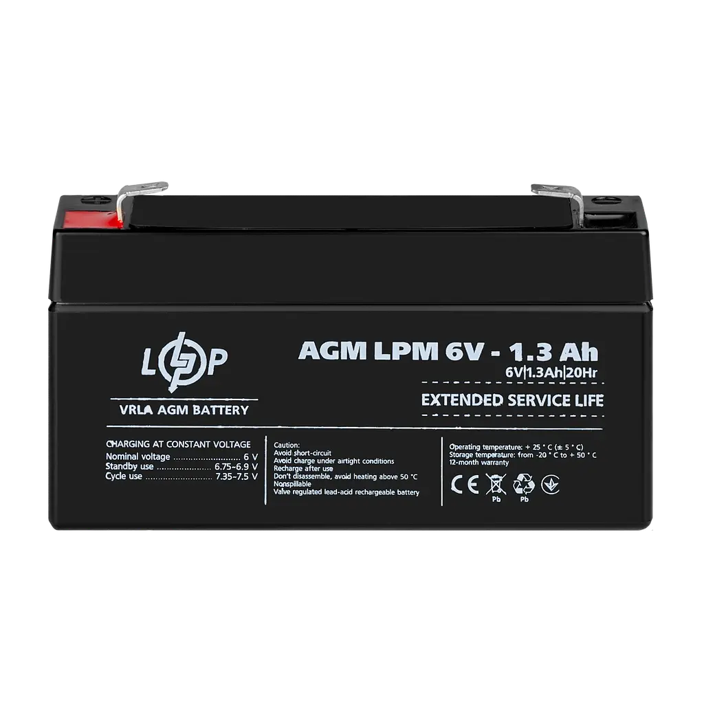 Аккумулятор AGM LPM 6V – 1.3 Ah - фото 2