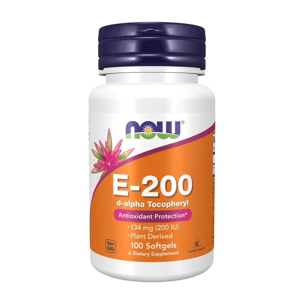 Вітамін E (D-альфа-токоферол) Vitamin E-200 D-Alpha Tocopheryl - 100 softgels