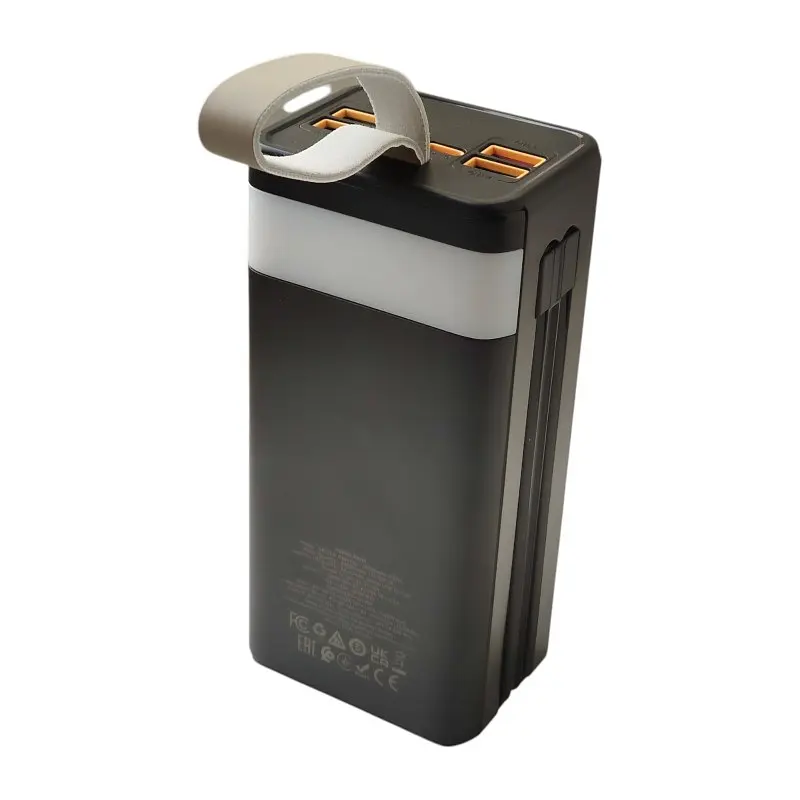 Павербанк 40000мА·ч Power Bank 4USB 2Type-C PD зі швидкою зарядкою до 22.5W та ліхтариком кабелю Type-C та Lightning портативний зарядний пристрій BOROFONE DBT 35A - фото 3