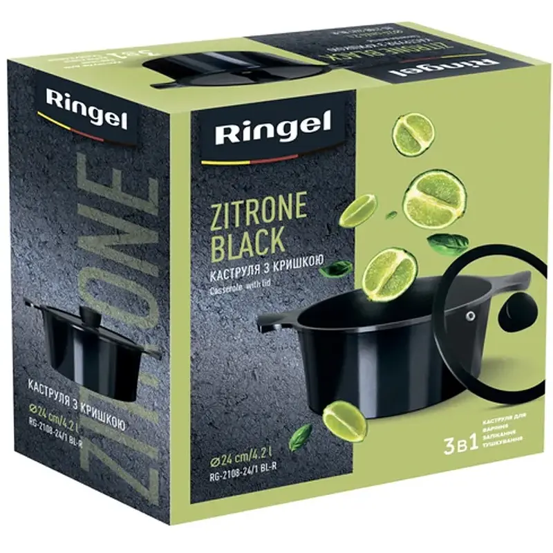 Каструля RINGEL Zitrone 24x12 см (4.2л) RG-2108-24/1 BL-R - фото 10