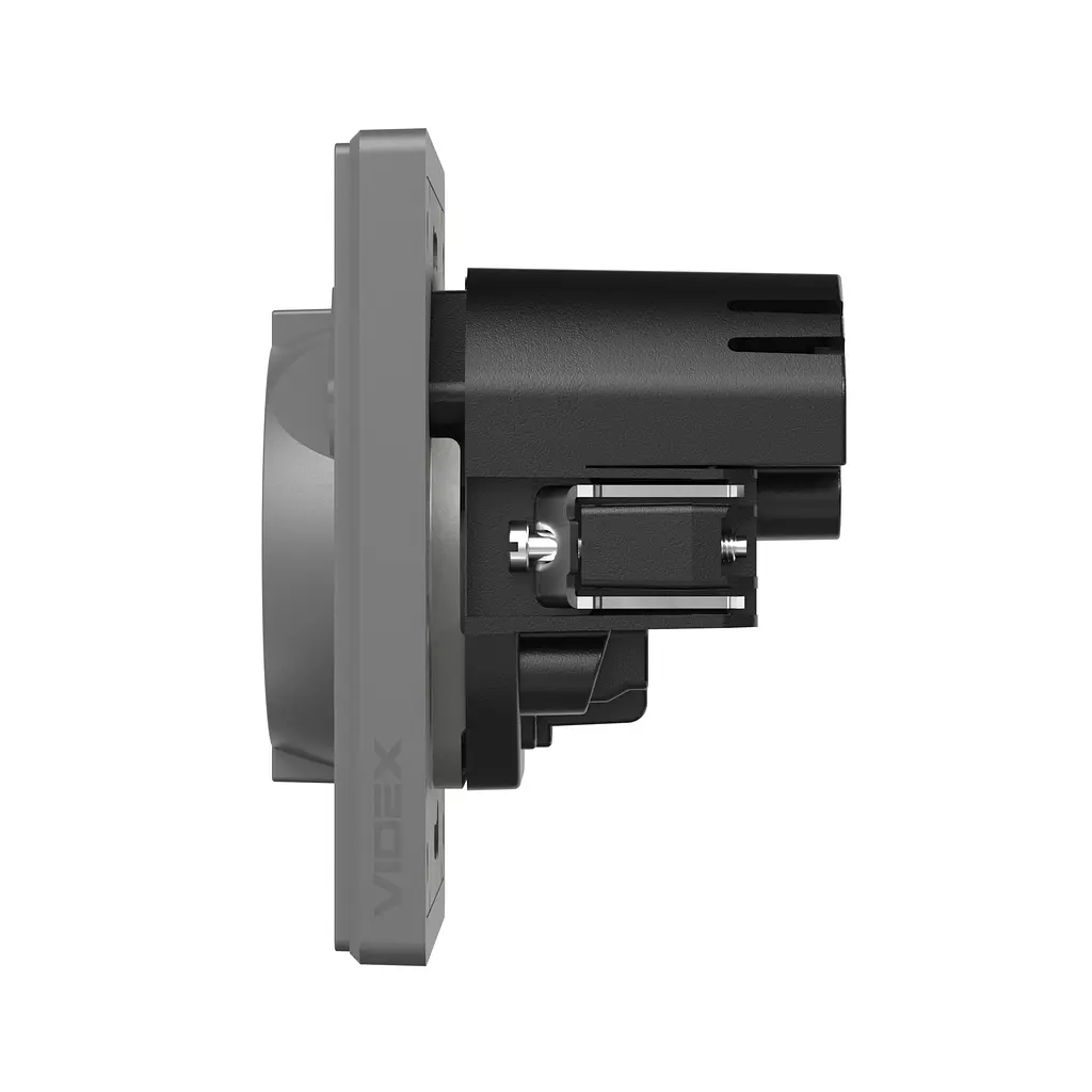 Розетка одинарна із заземленням USB-A+C 20W сірий графіт VIDEX NOTA (VF-NT-SK1GUC-GR) VIDEX (28883-000) - фото 3
